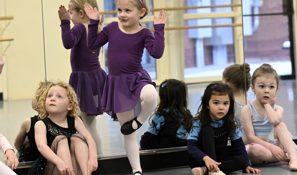 preschool dancers in a line