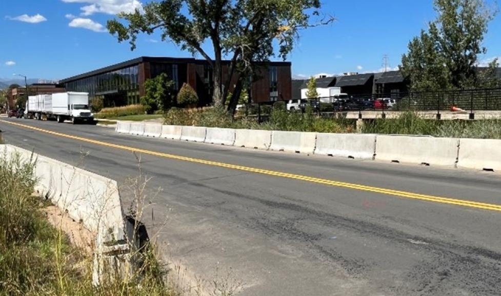 Central Avenue Bridge; paved with yellow centerline