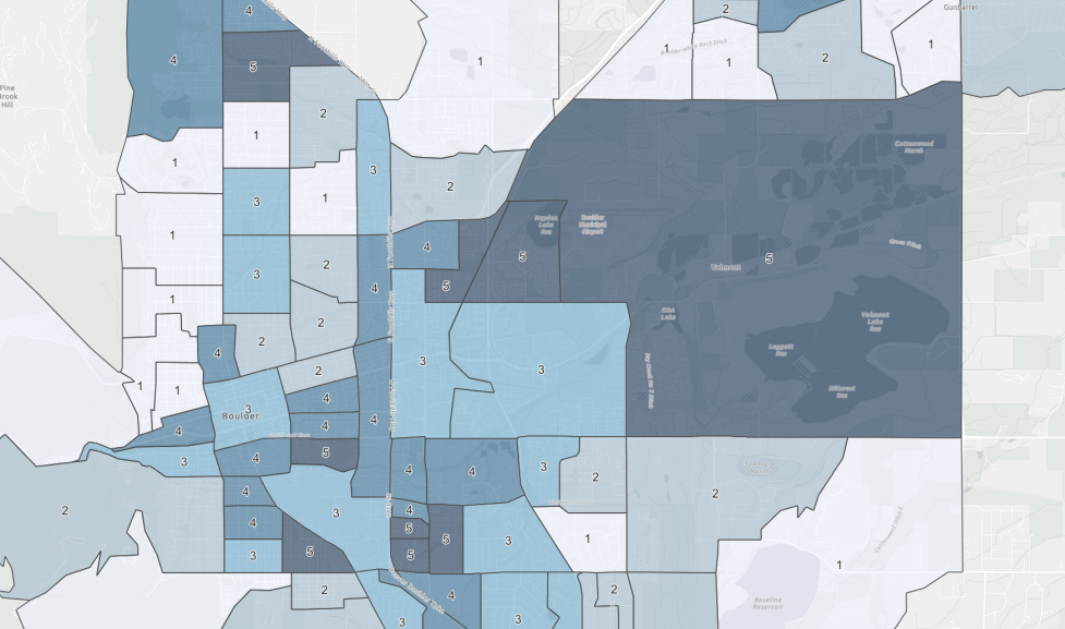 The city's racial equity index map demonstrates areas of focus in our community where the city plans to channel more resources in an effort to advance equity