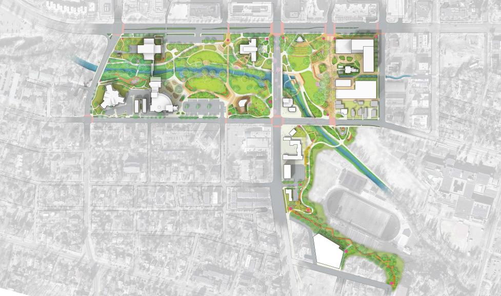 Site plan of the Civic Area in downtown Boulder where potential development opportunities exist.