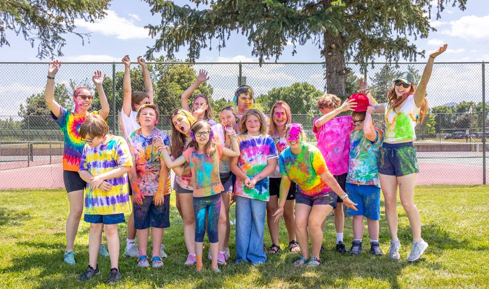 Kids doing color play at a Boulder park