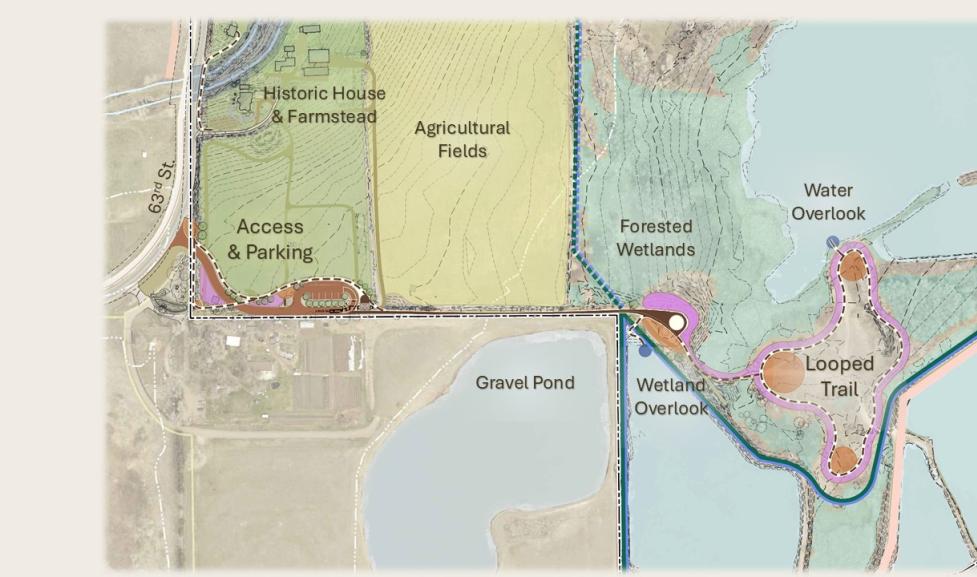Design showing the proposed healing trail at the Fort Chambers Poor Farm property.