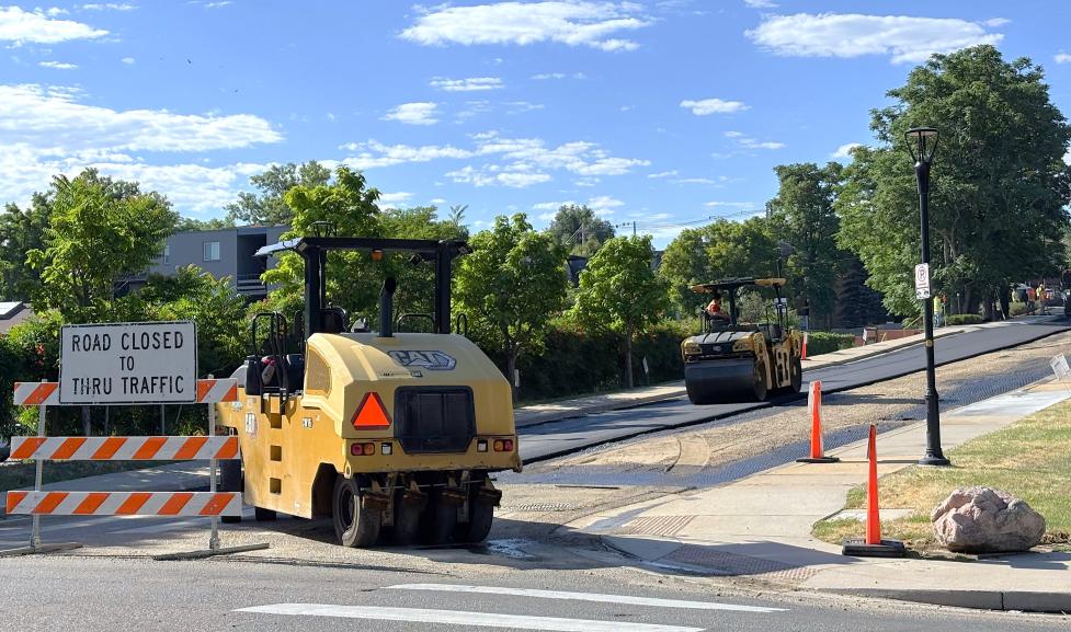  Pavement work on 11th Street Central Boulder