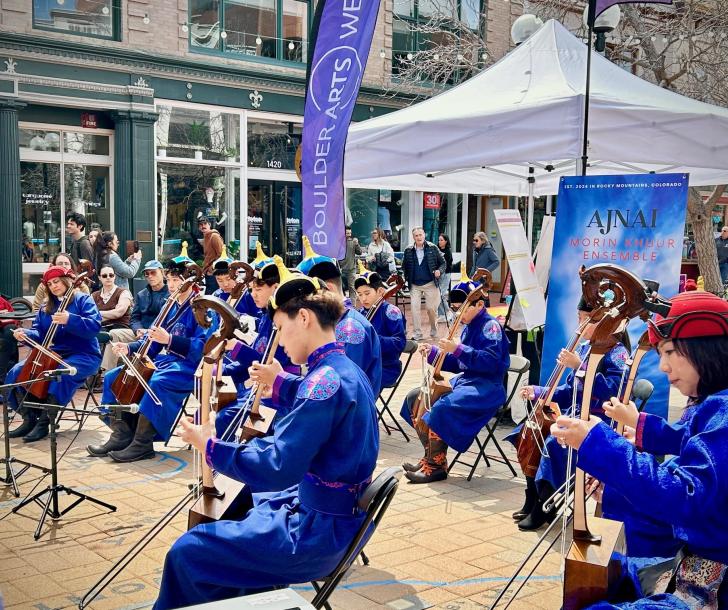 Musical group performing on the Pearl Street Mall