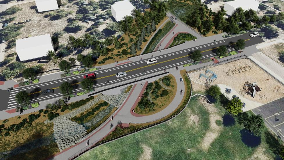 19th Underpass rendering view from west 19th Street looking east