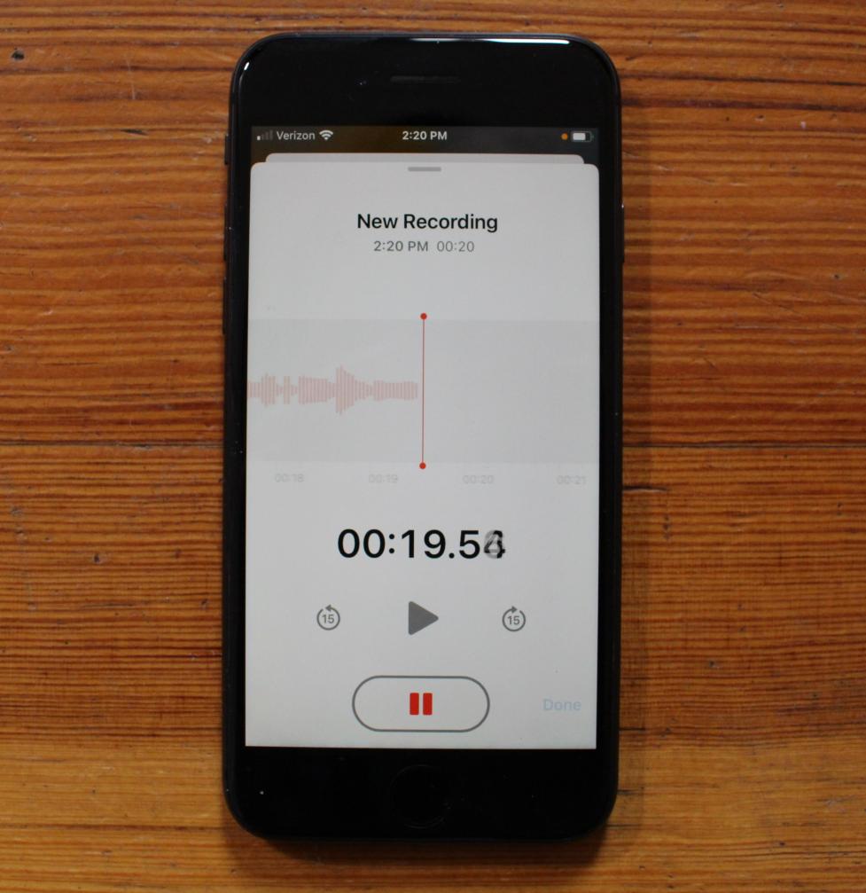 iPhone voice memo recording 