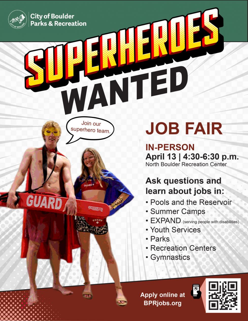 Parks and Recreation is hiring superheroes