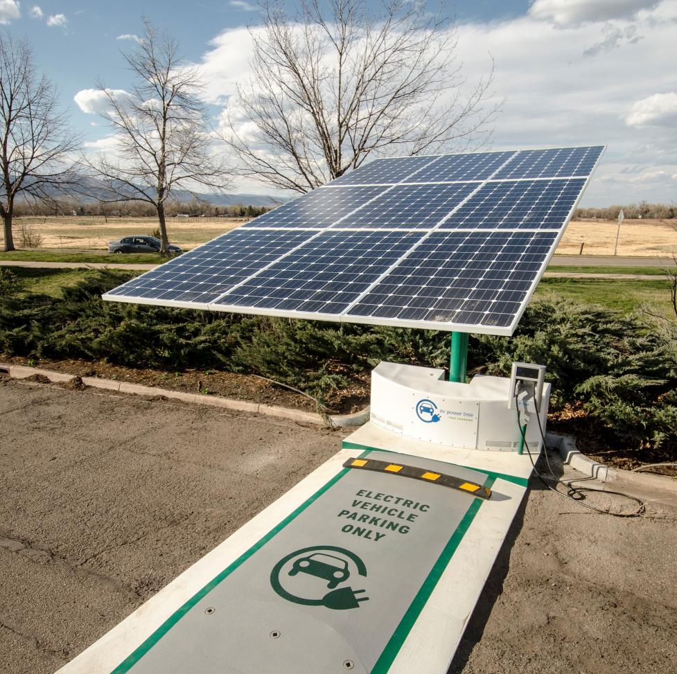 Solar electric vehicle charging station