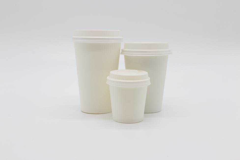 Three non-compostable coffee cups.
