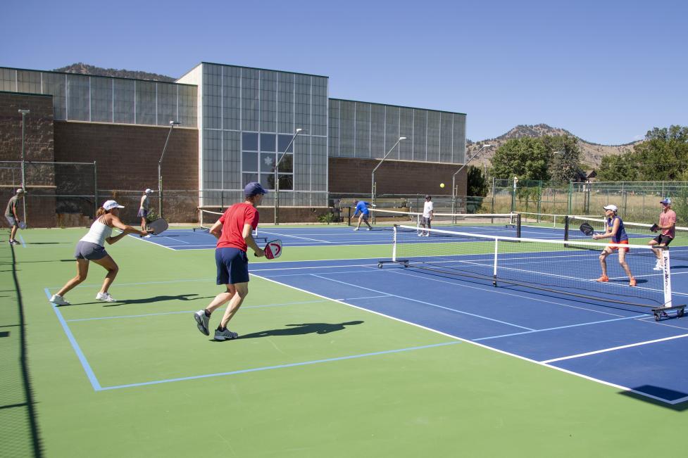Outdoor pickleball at the North Boulder Recreation Center