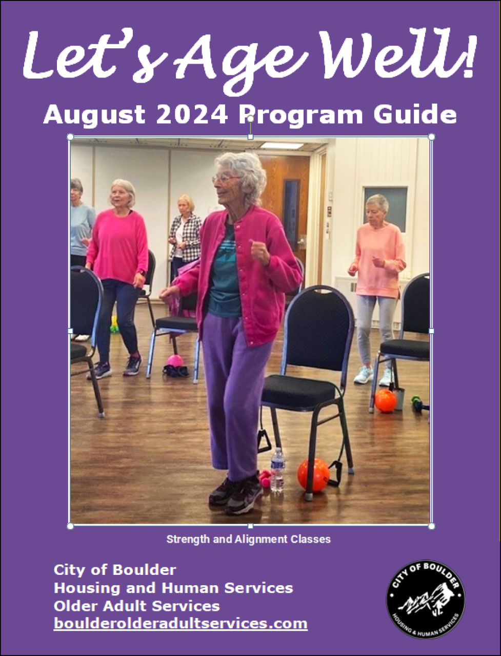 August 2024 Lets Age Well Program Guide Front Cover