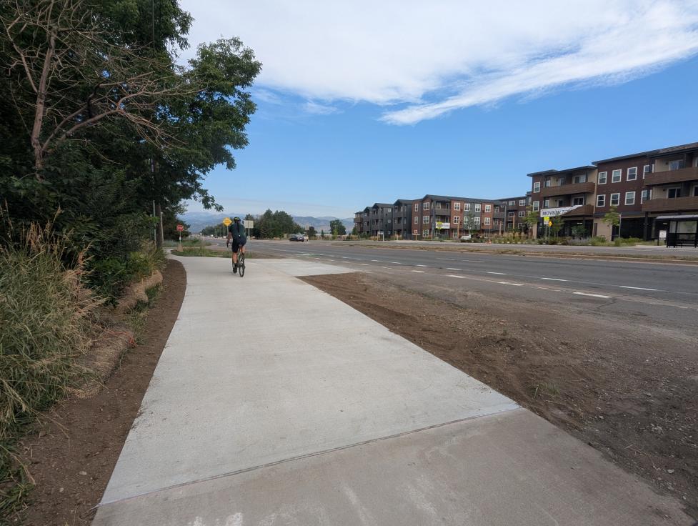  East Arapahoe Multi-Use Path with bicyclist