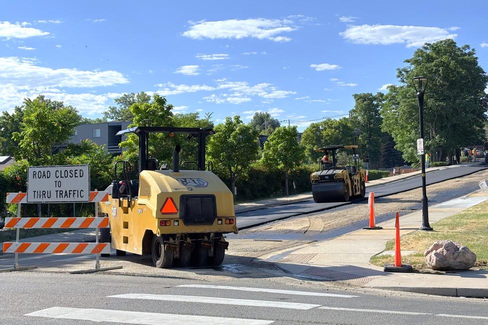  Pavement work on 11th Street Central Boulder