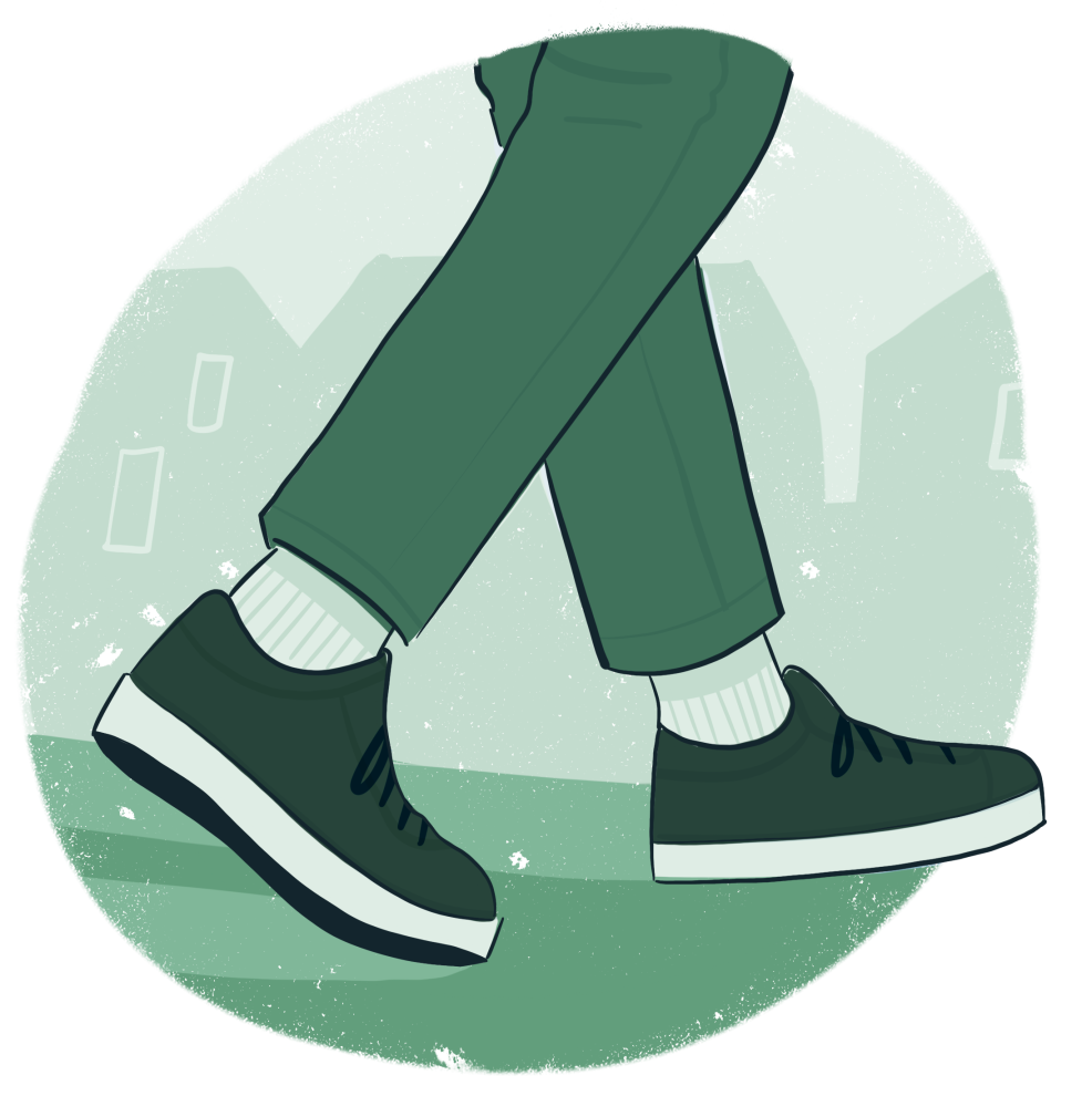 Feet walking illustration