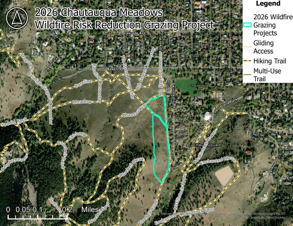 A map showing where the cattle will graze as noted in the press release