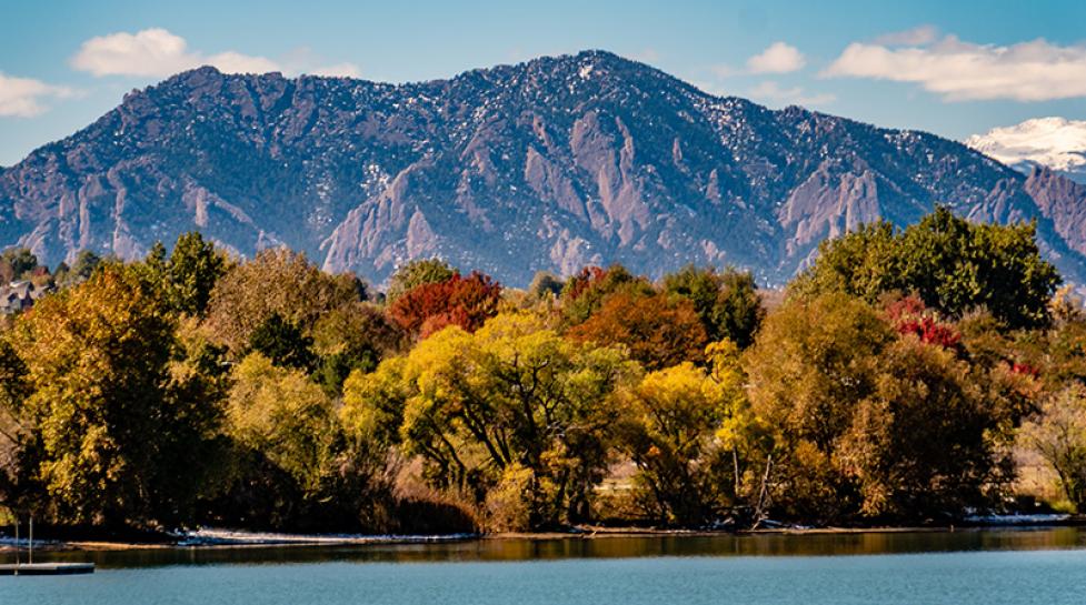 Scenic view of fall colors in Boulder