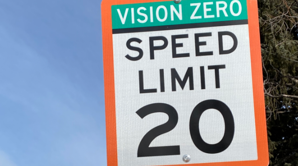 Vision Zero sign 20mph