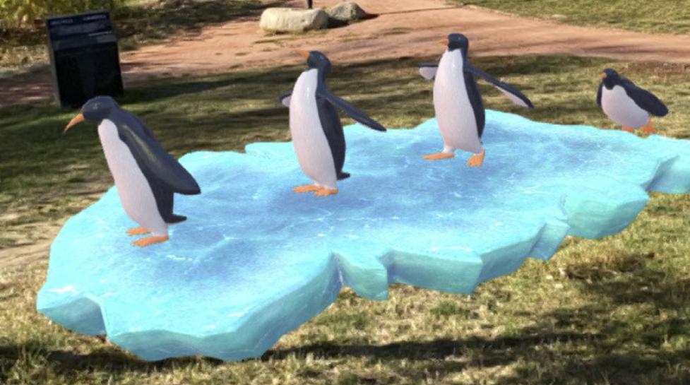 AR penguins for Snow Much Fun 2022