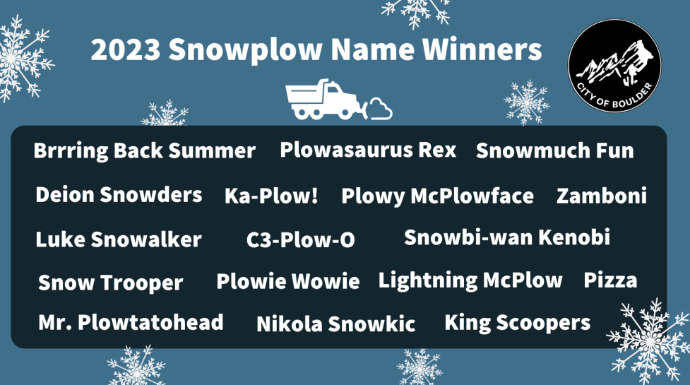 2023 Snowplow Name Winners