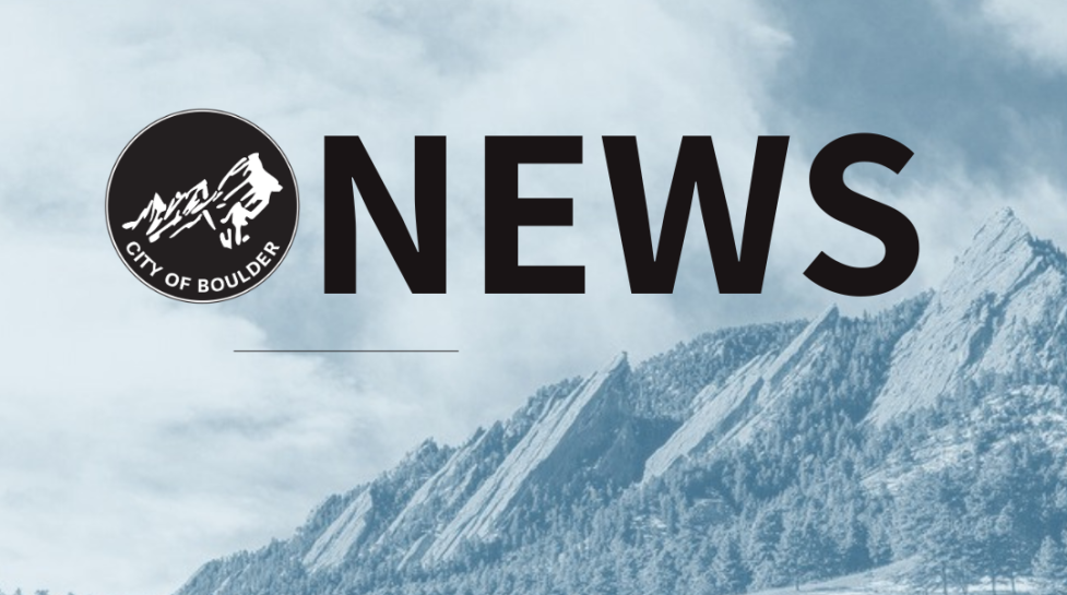 City of Boulder logo and image of flatirons with the word NEWS