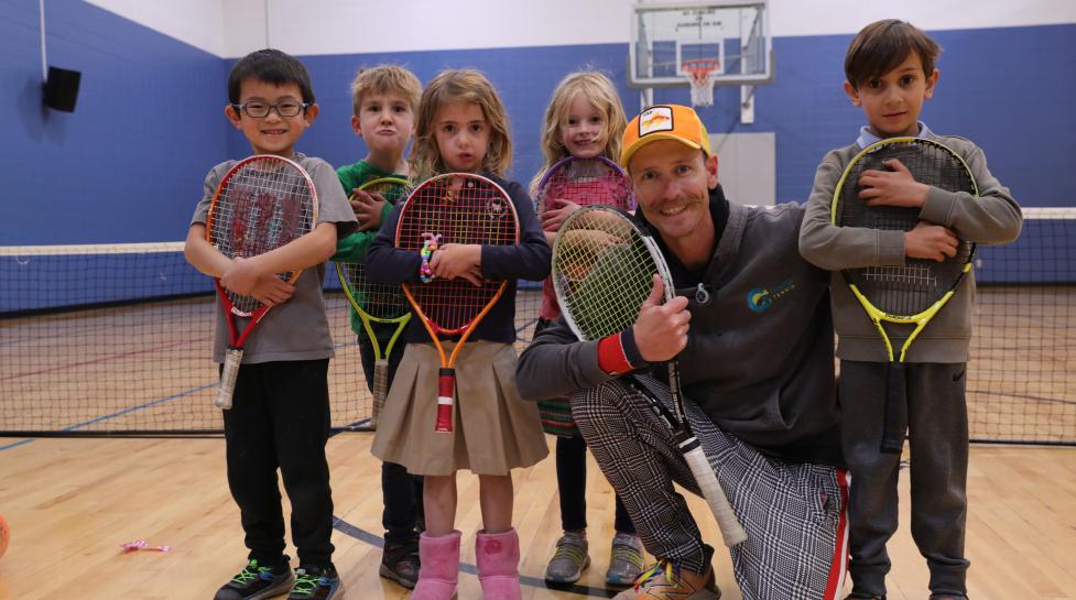 Youth participate in the Gonzo tennis class at East Boulder Community Center