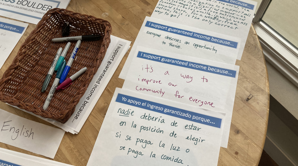 Papers sharing notes from community members about why they support guaranteed income.
