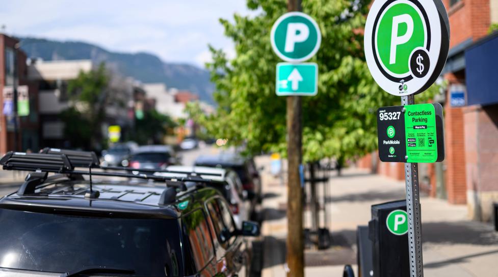 Parking sign in downtown Boulder