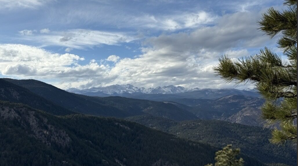 mountain range extending into the distance