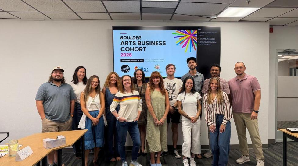 Artists of the Arts Business Cohort gathered for a photo