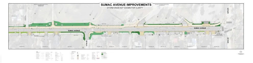 Sumac Avenue Overall Improvement Map continued; details proceeding image on project webpage