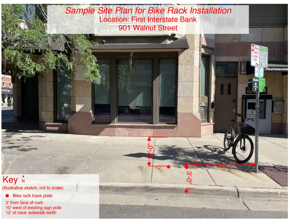 Sample Site Plan for Bike Rack Installation