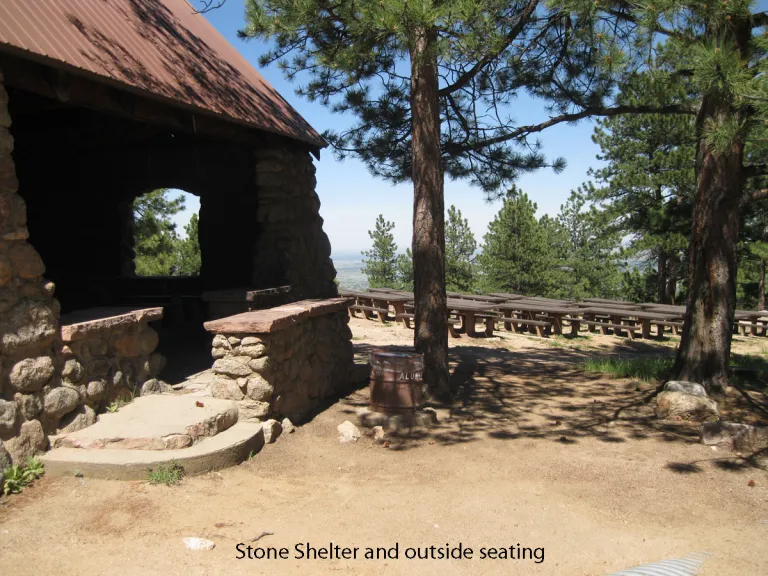 Stone Shelter and Outside Seating