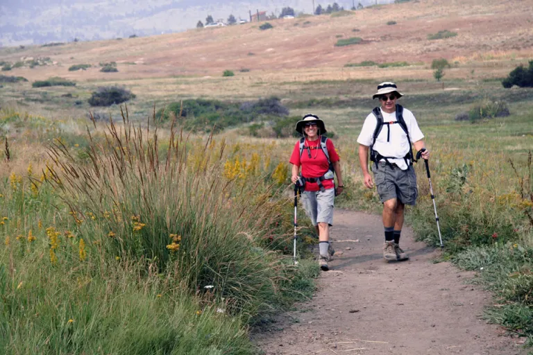 Two hikers on Marshall Valley Trail