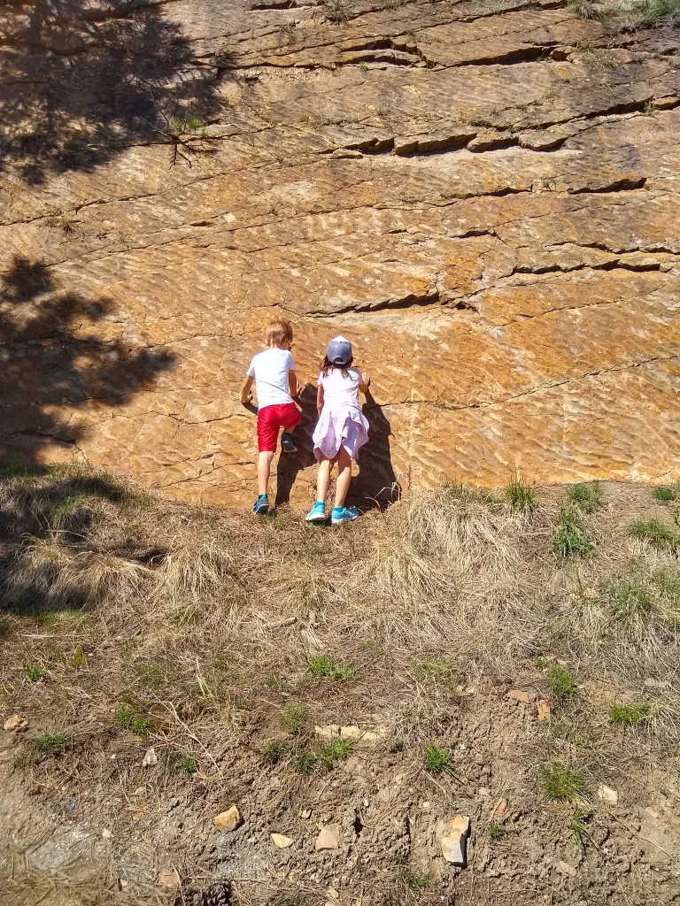 Two kids exploring near Spring Brook Loop North