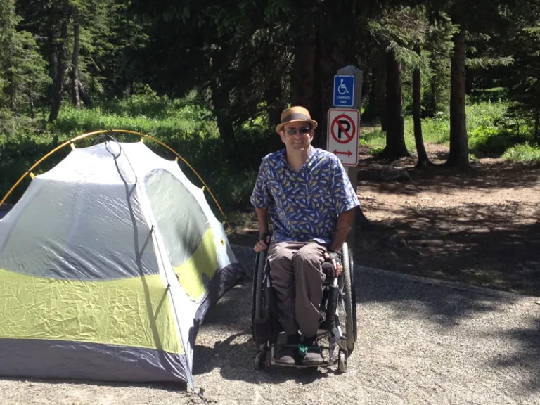 Tent at accessible campsite