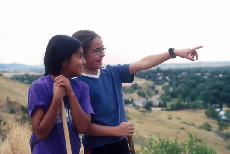 Children hiking on Dakota Ridge Trail