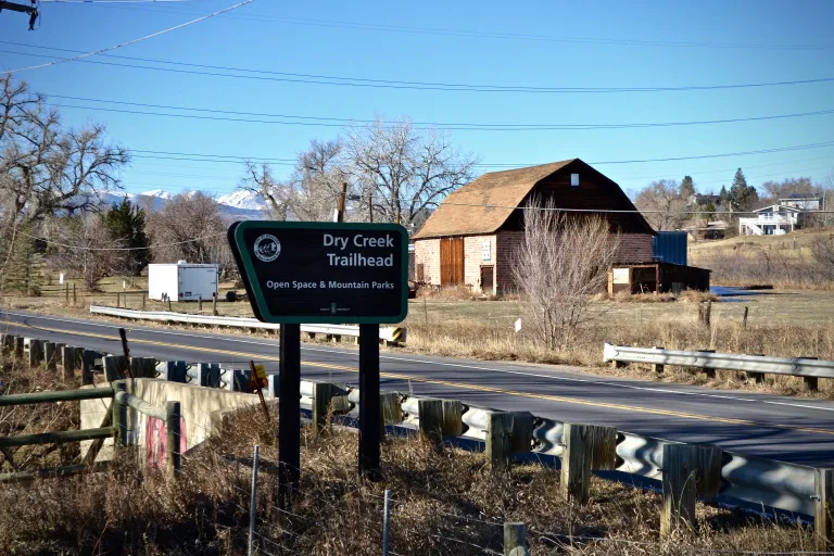 Dry Creek Trailhead sign