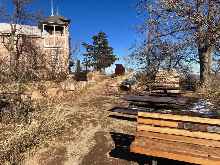 Bench at Enchanted Mesa Trailhead