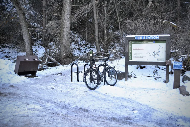 Bike rack at Gregory Canyon Trailhead