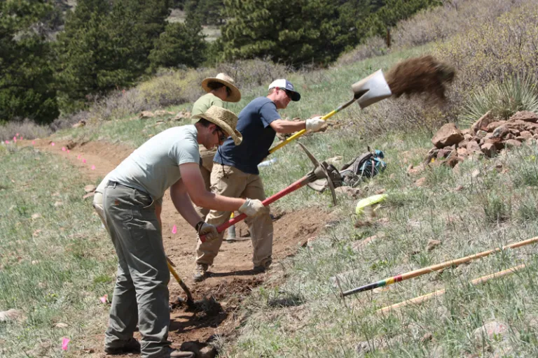 Volunteers working on Homestead Trail
