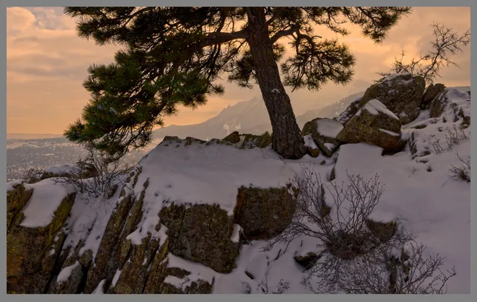 Dakota Ridge snowy sunset