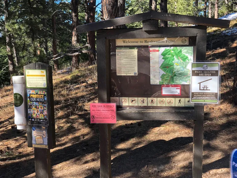 Realization Point Trailhead sign