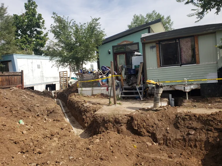 Ponderosa water lateral to mobile home