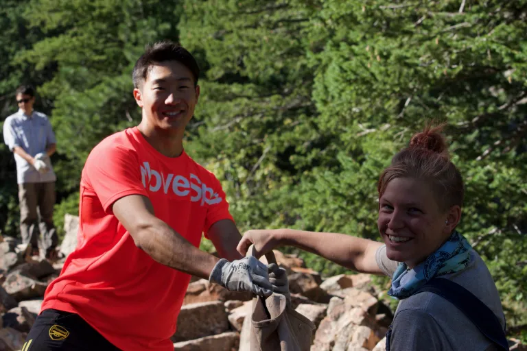 Volunteers working on Royal Arch Trail