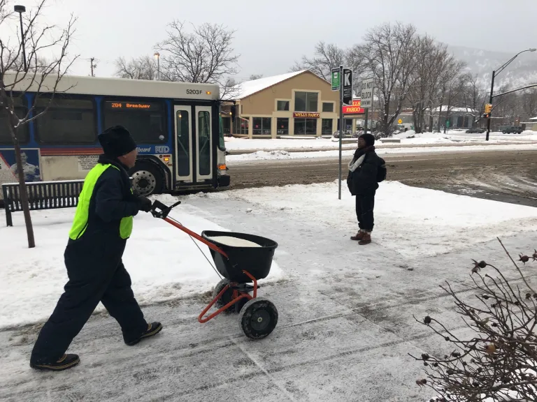 Snow Removal At Bus Stop