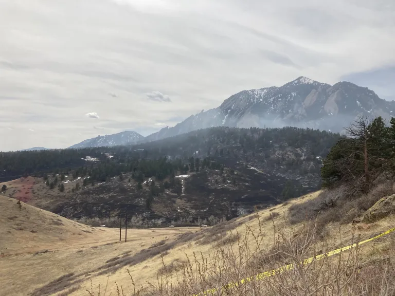 Smoke is visible from the NCAR fire
