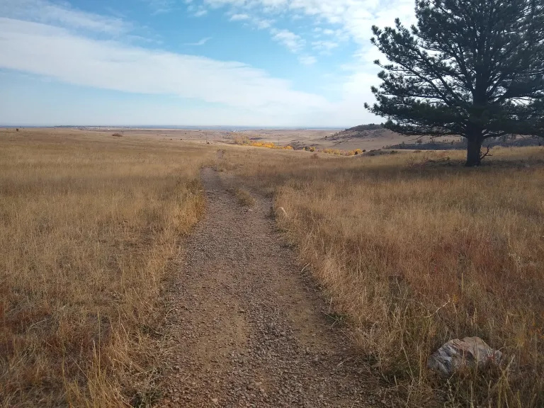 Flatirons Vista South Trail in fall