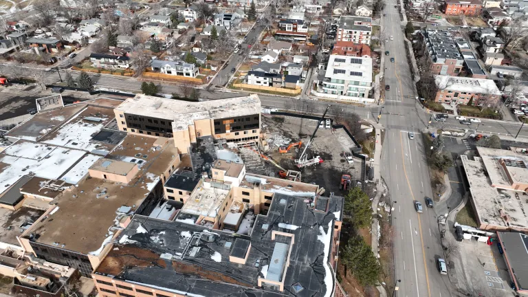 Boulder Community Hospital deconstruction aerial photograph