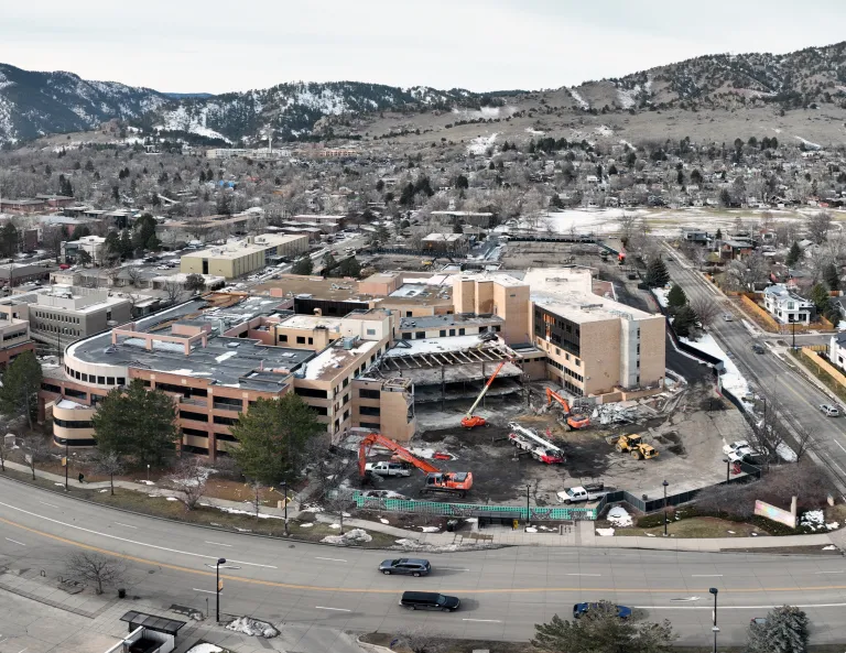 Boulder Community Hospital deconstruction aerial photograph