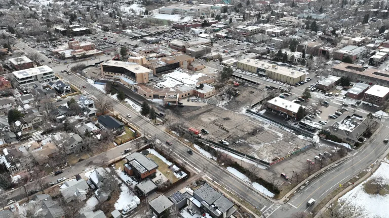 Boulder Community Hospital deconstruction aerial photograph